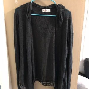 Hollister Cardigan Hooded Charcoal Women’s